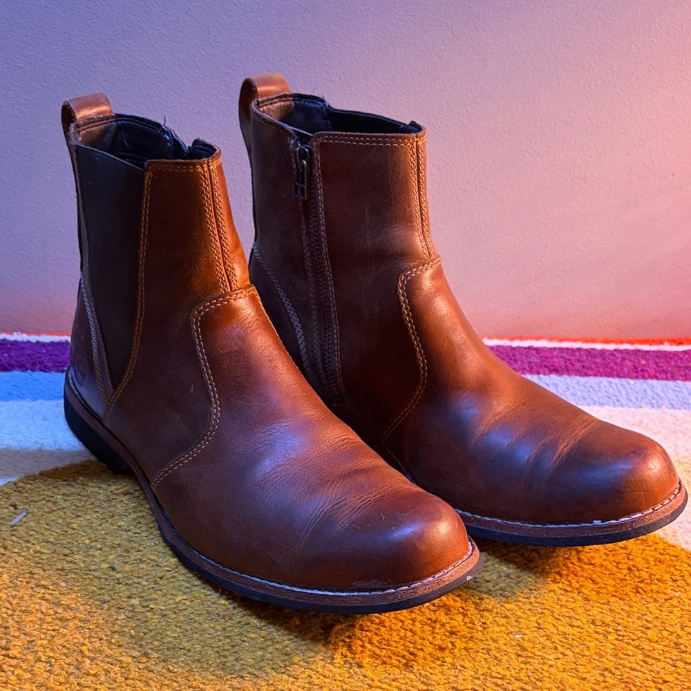 Timberland Tan Leather Chelsea Men's Boots US 10.5